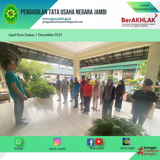 Apel Sore PTUN Jambi 01 Desember 2023