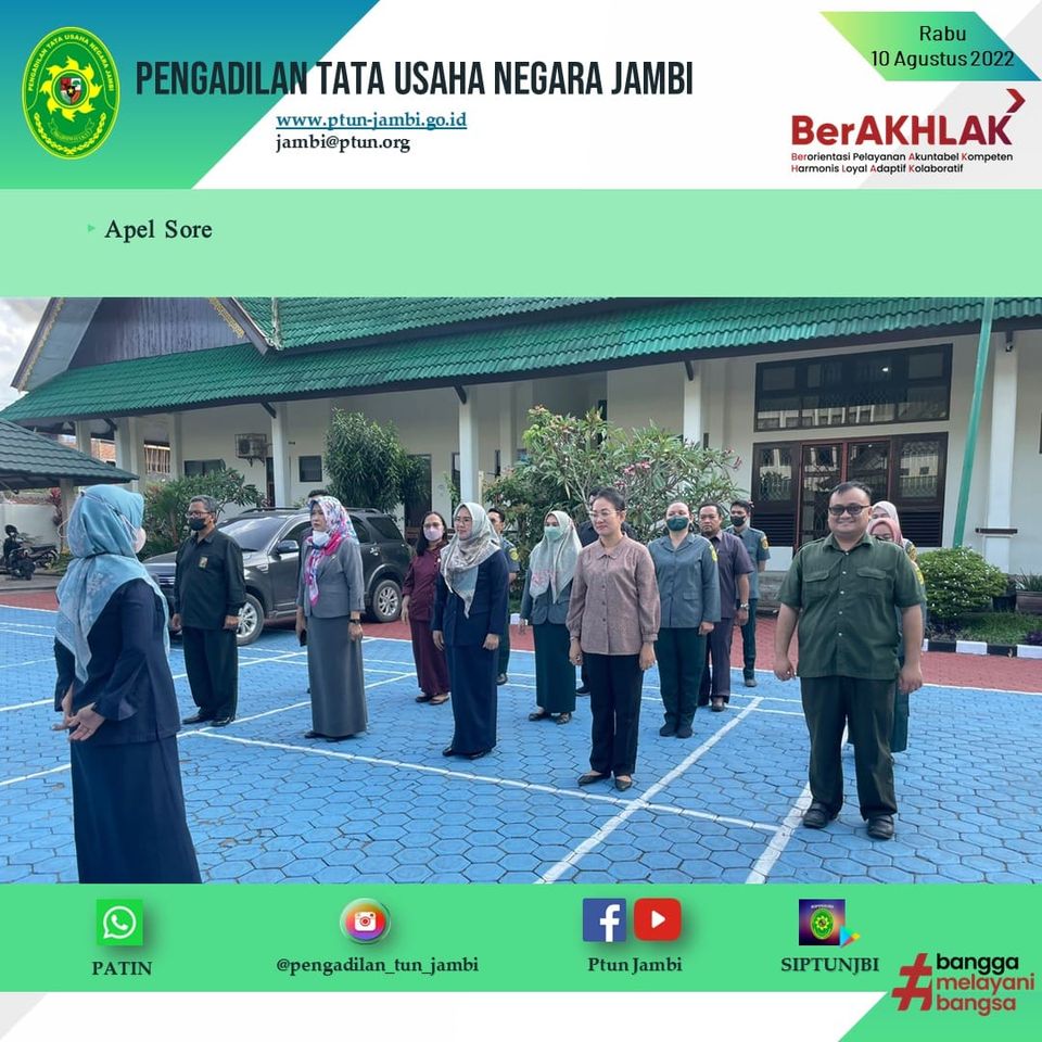 Apel Sore PTUN Jambi 10 Agustus 2022