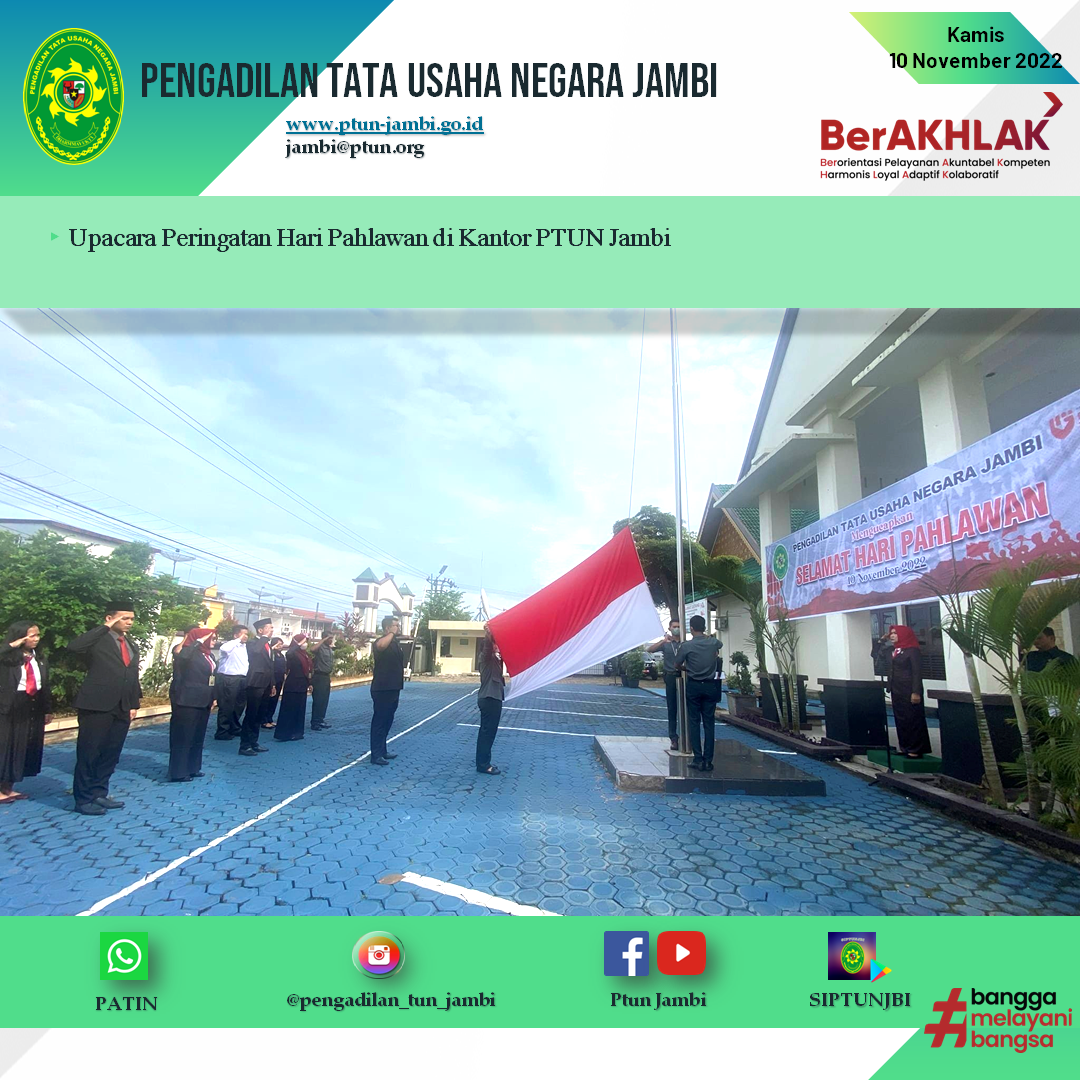 Upacara Memperingati Hari Pahlawan Bertempat di Kantor PTUN Jambi
