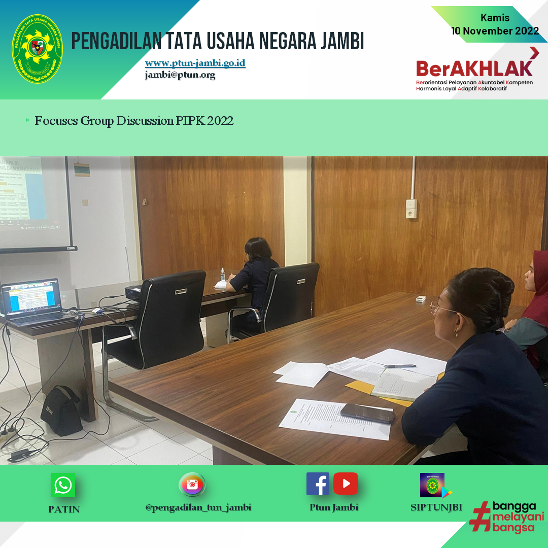 Focuses Group Discussion PIPK 2022
