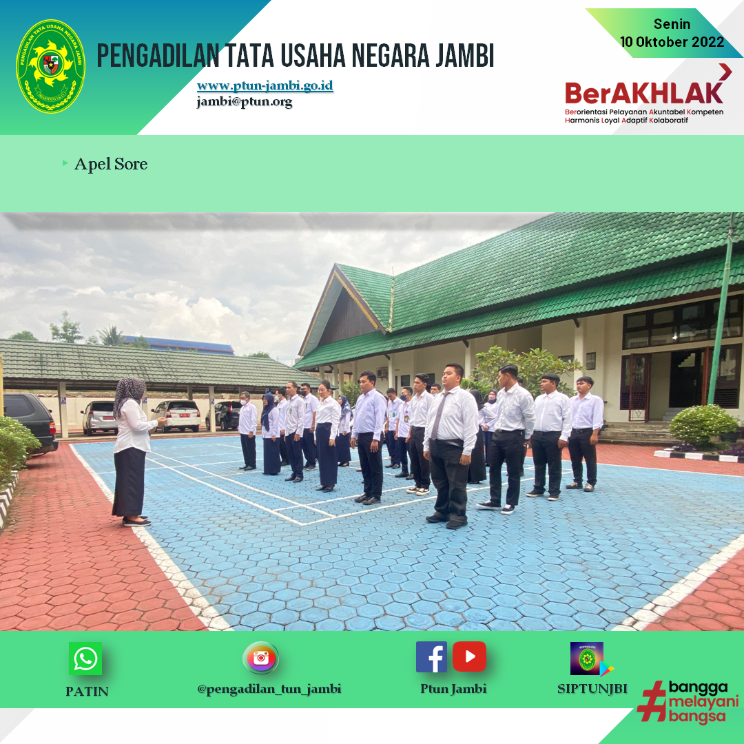 Apel Sore PTUN Jambi 10 Oktober 2022