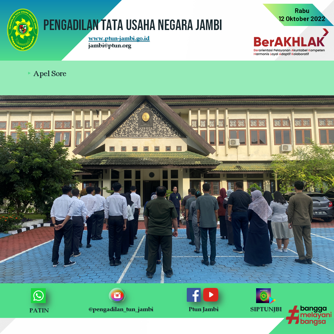 Apel Sore PTUN Jambi 12 Oktober 2022