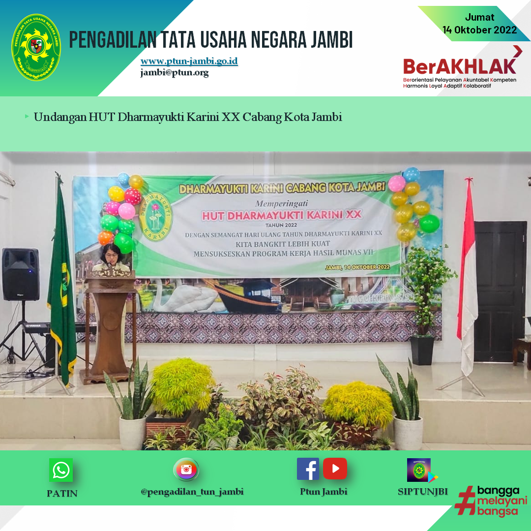 Undangan HUT Dharmayukti Karini XX Cabang Kota Jambi