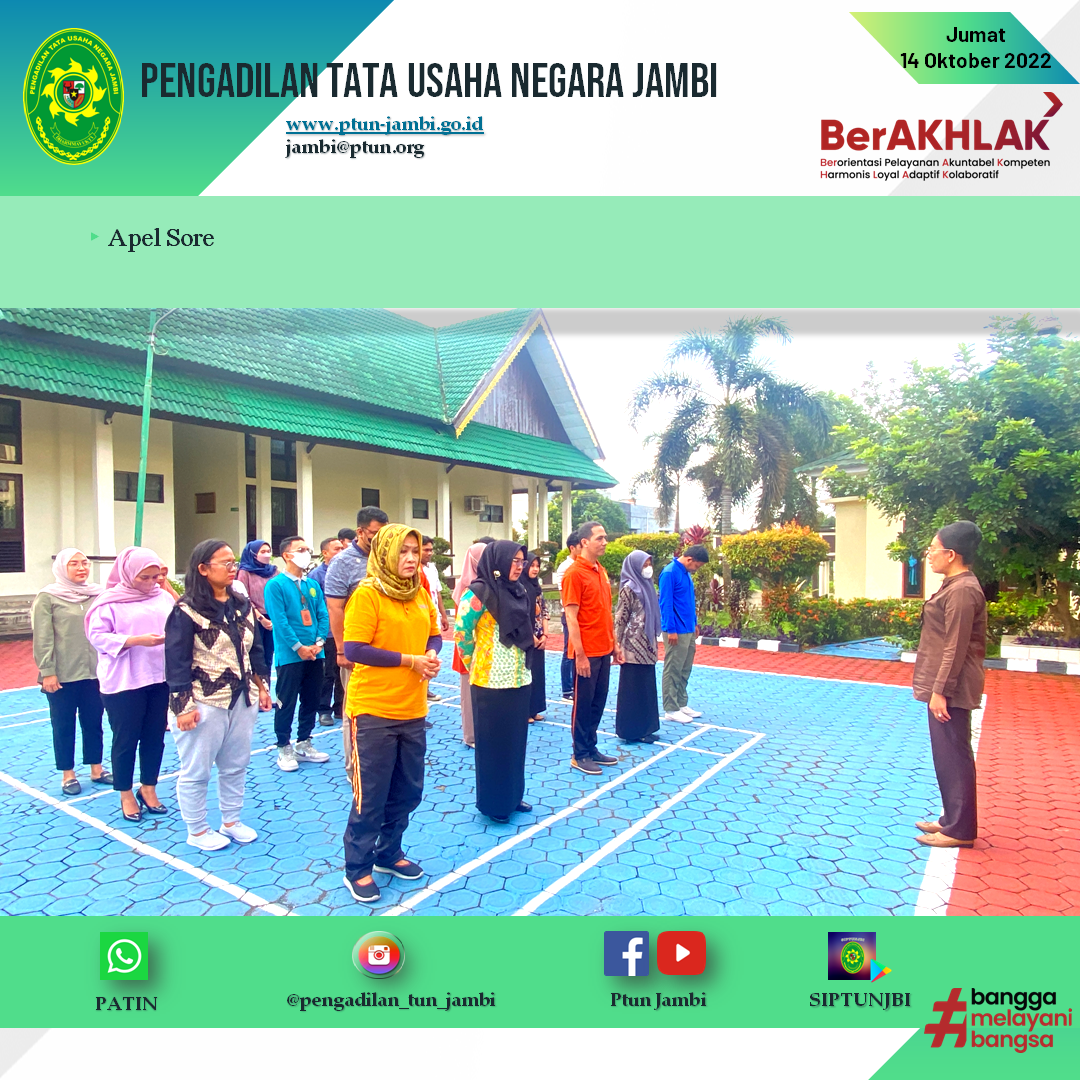 Apel Sore PTUN Jambi 14 Oktober 2022