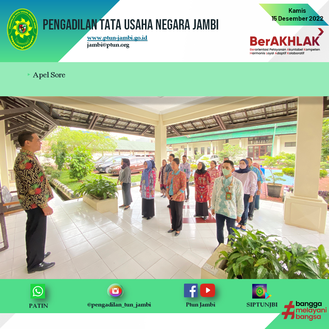 Apel Sore PTUN Jambi 15 Desember 2022