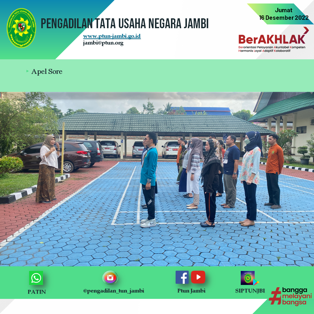 Apel Sore PTUN Jambi 16 Desember 2022