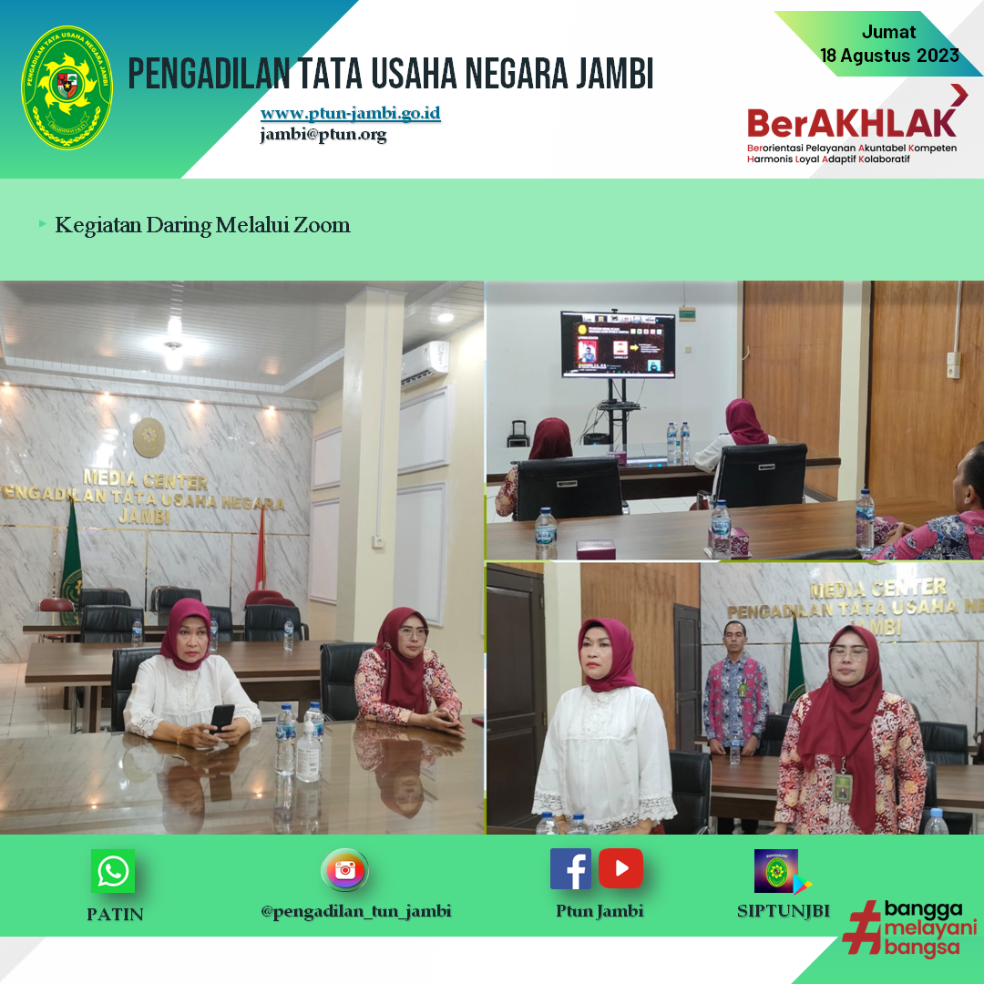 Kegiatan Daring Melalui Zoom Acara Launcing Aplikasi, Anugerah MA, Dan Pemutaran Film 