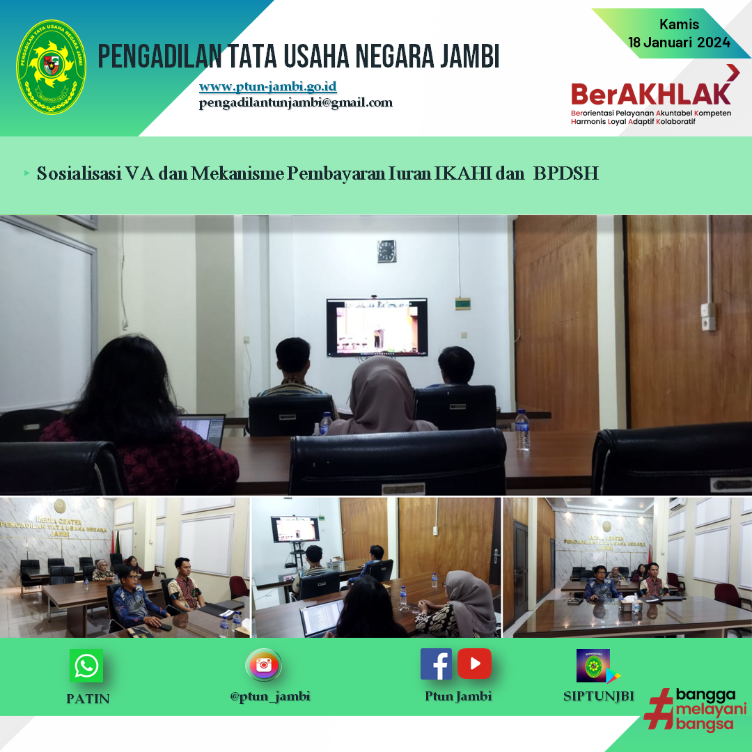 Sosialisasi VA dan Mekanisme Pembayaran Iuran IKAHI dan BPDSH