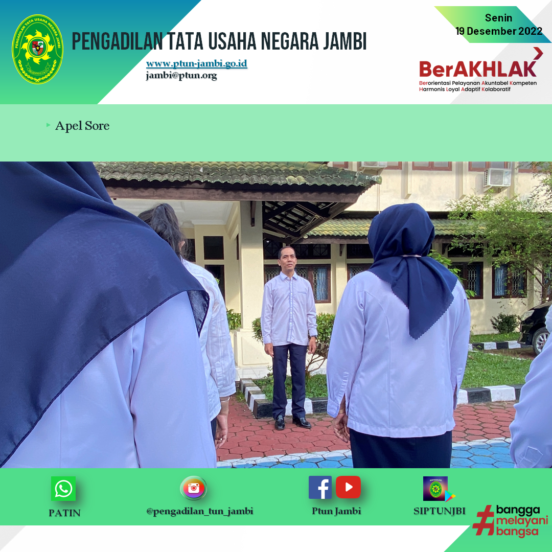 Apel Sore PTUN Jambi 19 Desember 2022