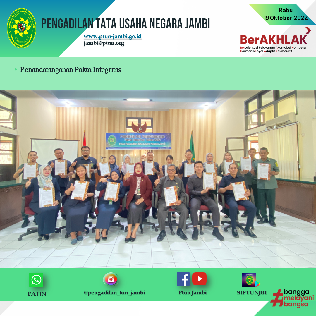 Pembacaan dan Penandatanganan Pakta Integritas