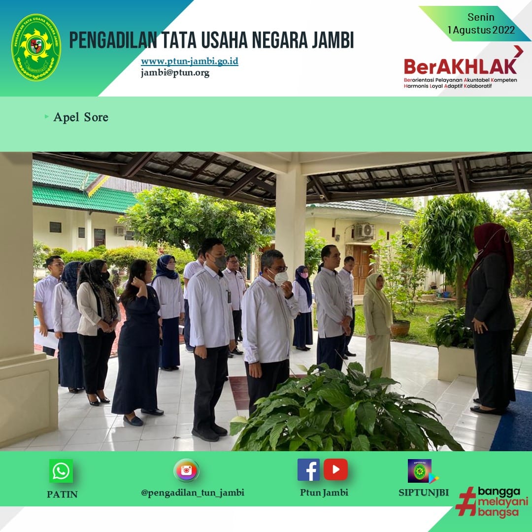 Apel Sore PTUN Jambi 1 Agustus 2022