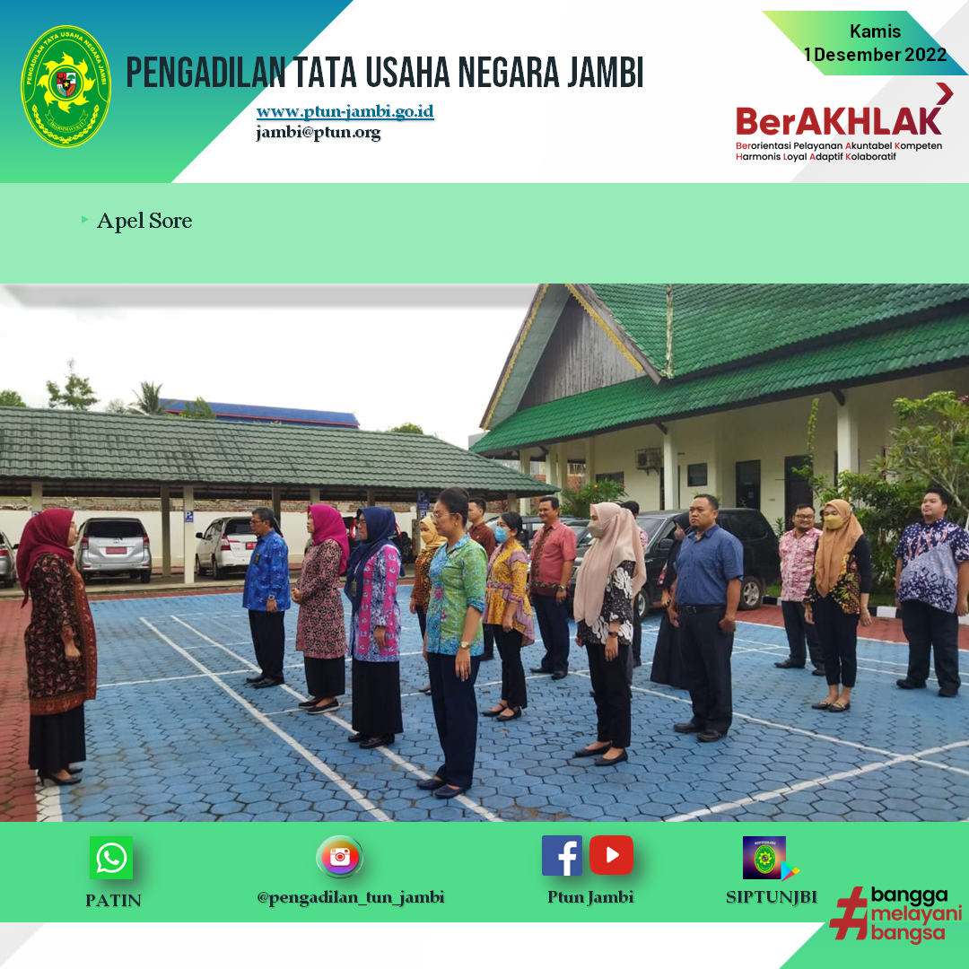 Apel Sore PTUN Jambi 1 Desember 2022