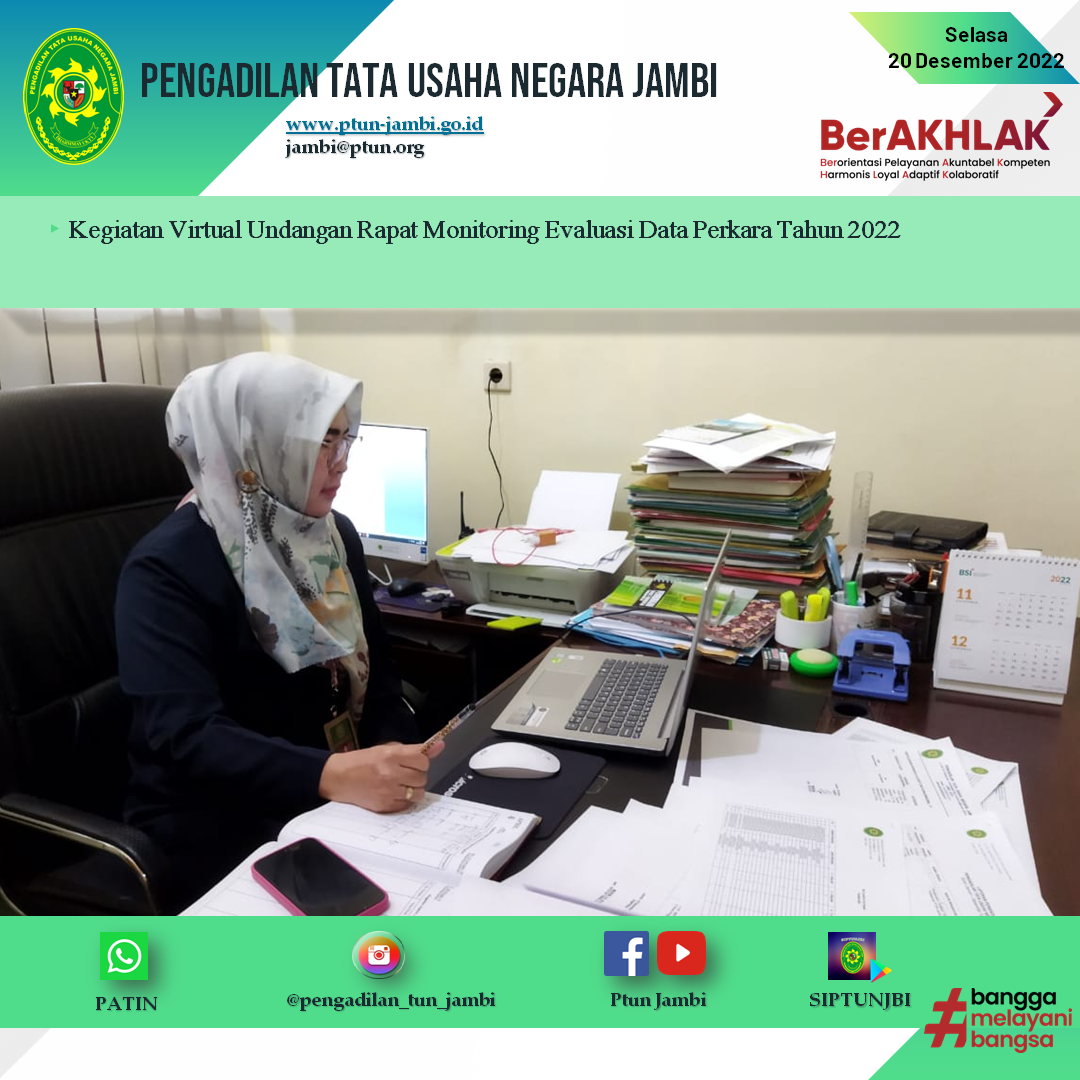 Kegiatan Virtual - Rapat Monitoring Evaluasi Data Perkara Tahun 2022