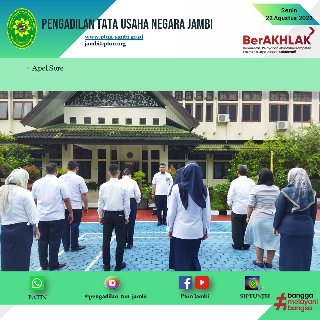 Apel Sore PTUN Jambi 22 Agustus 2022