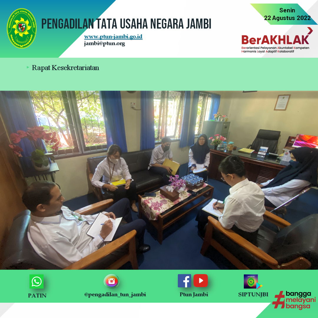 Rapat Bulanan Kesekretariatan Agustus 2022