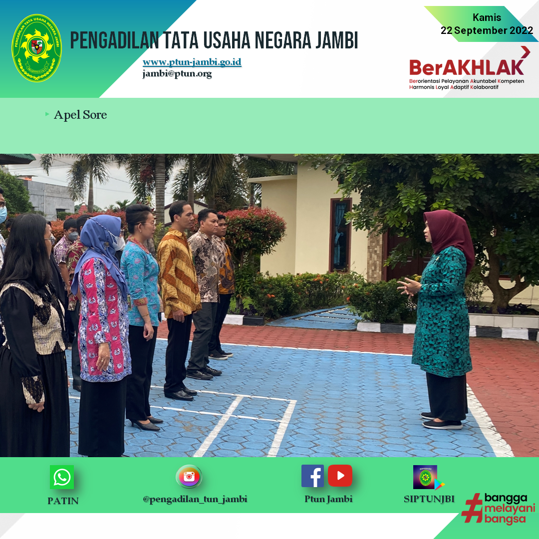 Apel Sore PTUN Jambi 22 September 2022