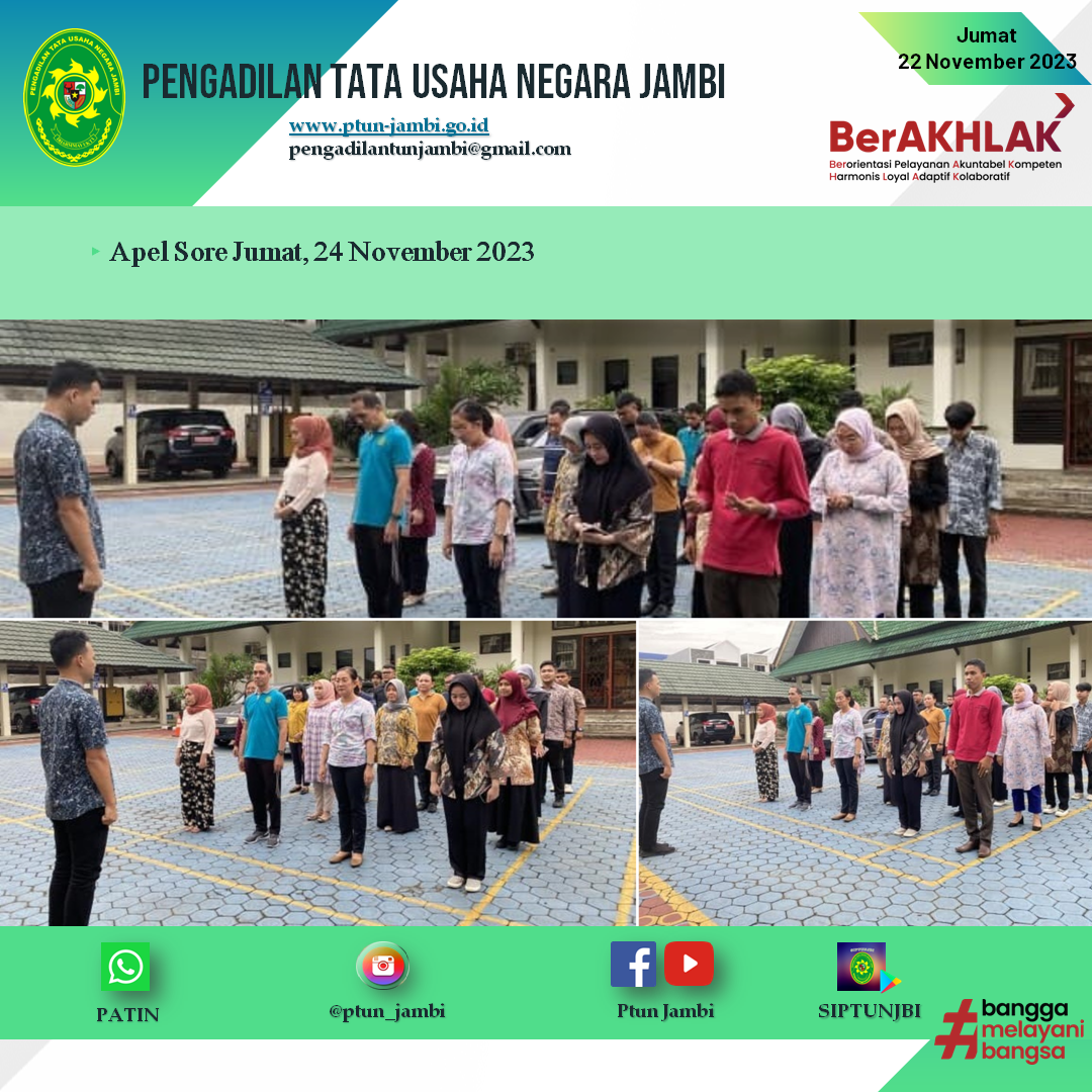Apel Sore PTUN Jambi 24 November 2023