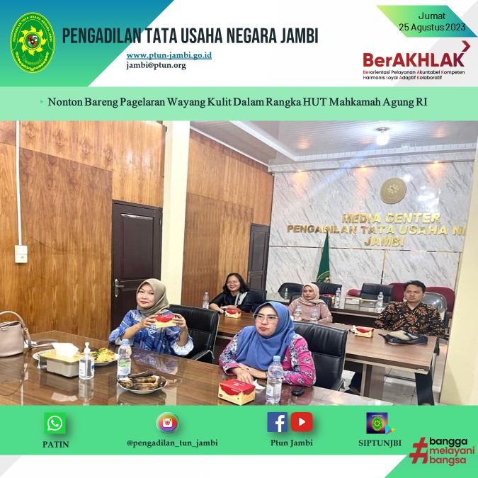 Nonton Bareng Pagelaran Wayang Kulit Dalam Rangka Memperingati HUT Ke-78 Mahkamah Agung RI