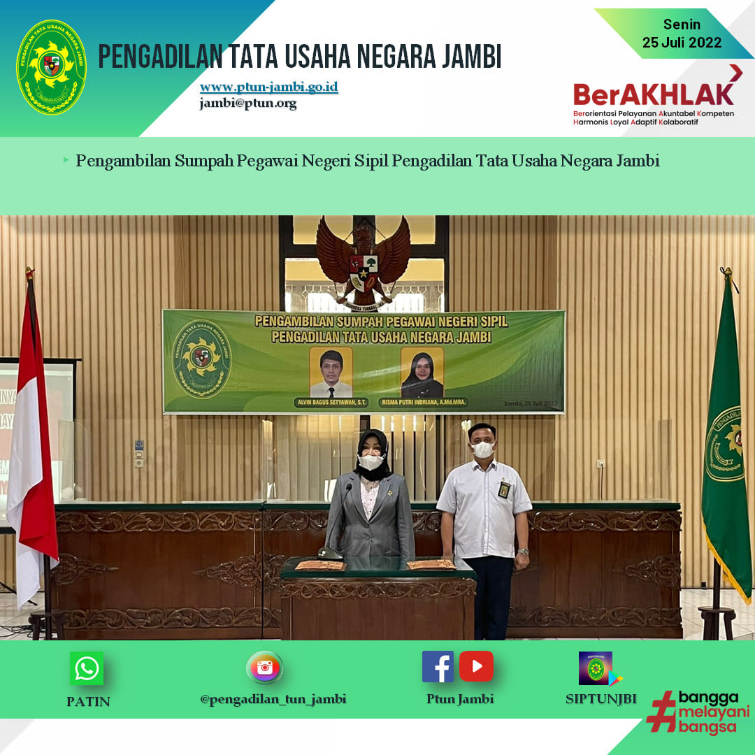 Pengambilan Sumpah Jabatan Pegawai Negeri Sipil Pengadilan Tata Usaha Negara Jambi