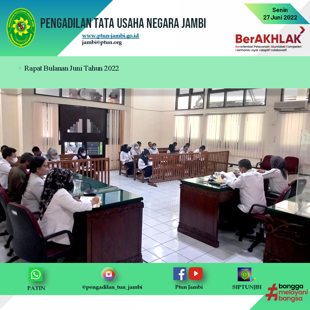 Rapat Bulanan Juni Tahun 2022
