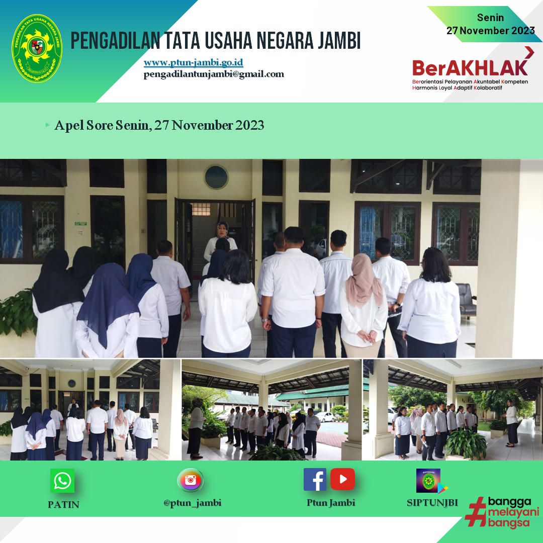 Apel Sore PTUN Jambi 27 November 2023