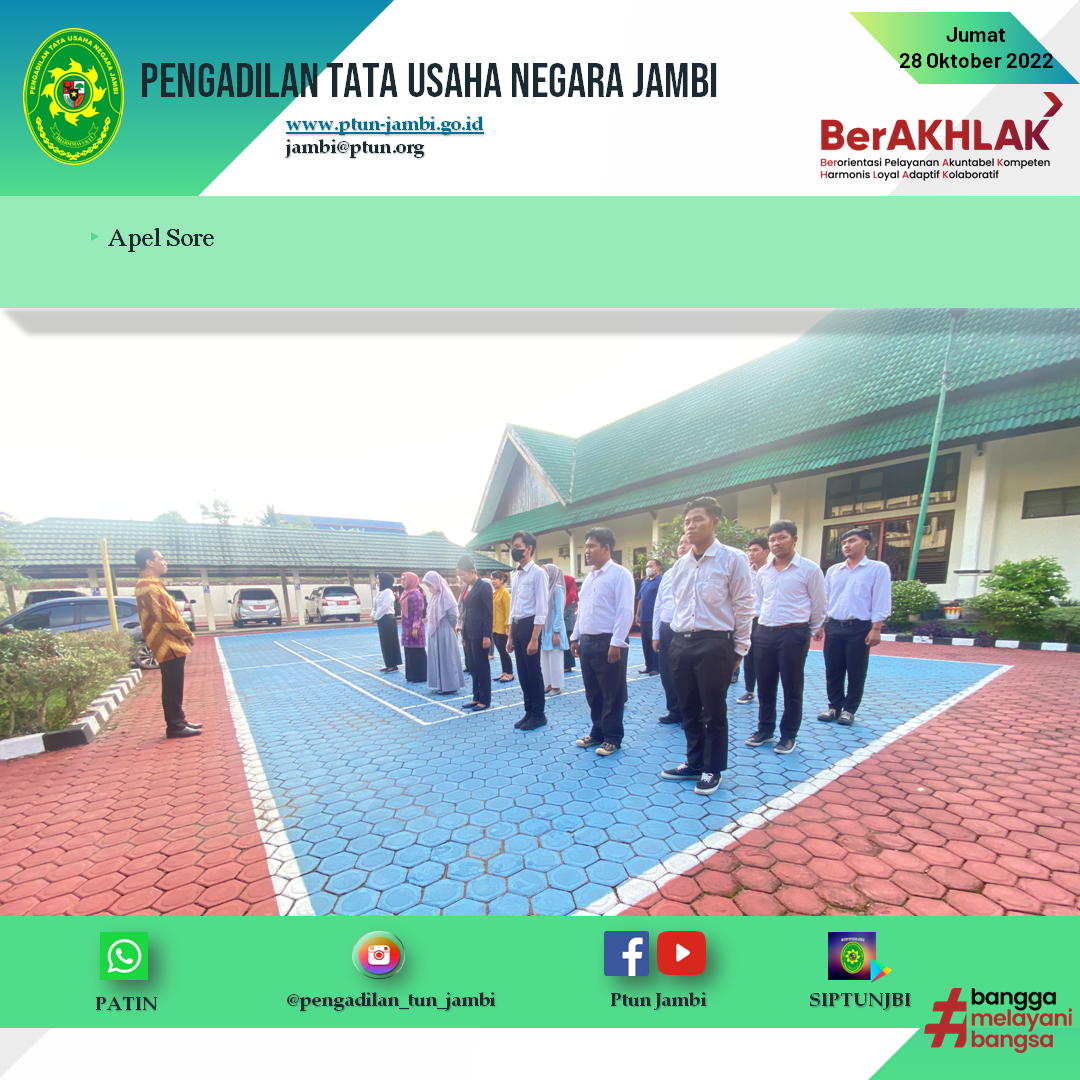 Apel Sore PTUN Jambi 28 Oktober 2022