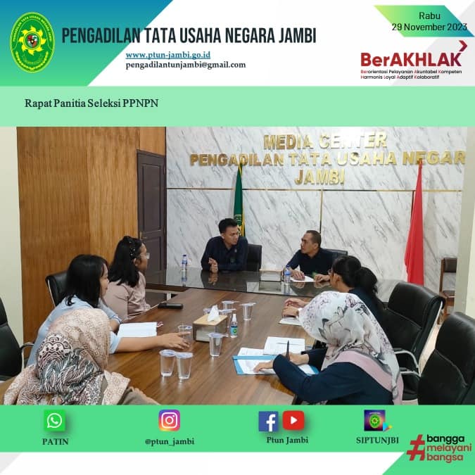 Rapat panitia seleksi PPNPN Pengadilan Tata Usaha Negara Jambi bertempat di ruang media center