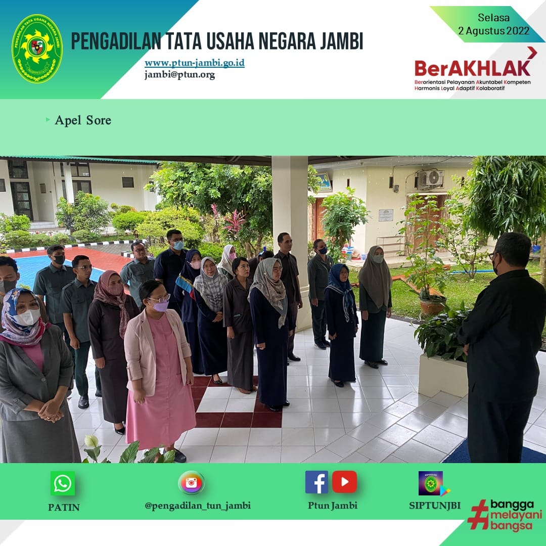 Apel Sore PTUN Jambi 2 Agustus 2022