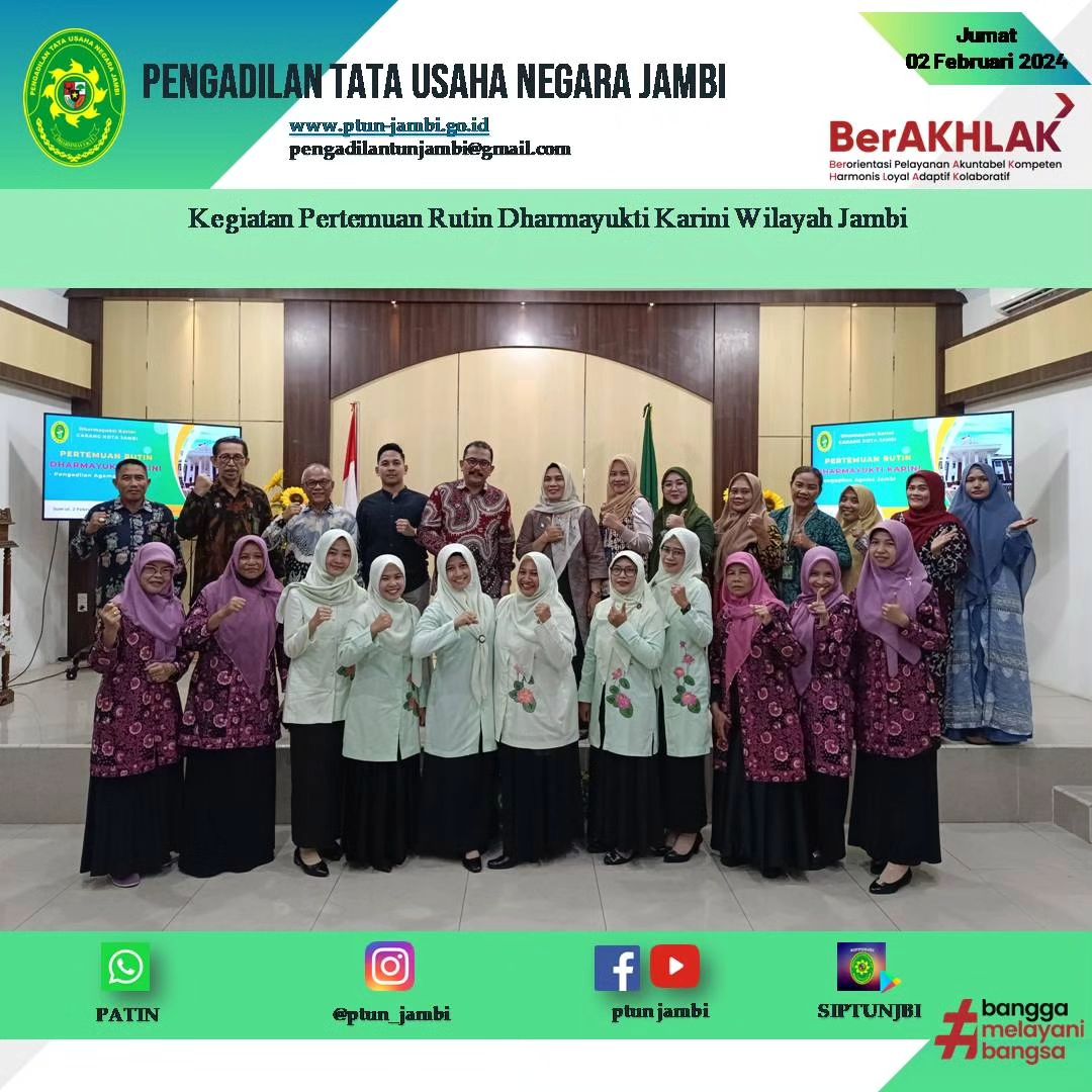 Kegiatan Pertemuan Rutin Dharmayukti Karini Wilayah Jambi