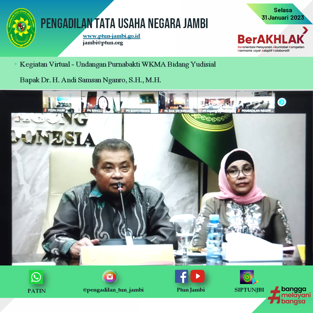 Undangan Purnabakti WKMA Bidang Yudisial Bapak Dr.H.Andi Samsan Nganro, S.H.,M.H.