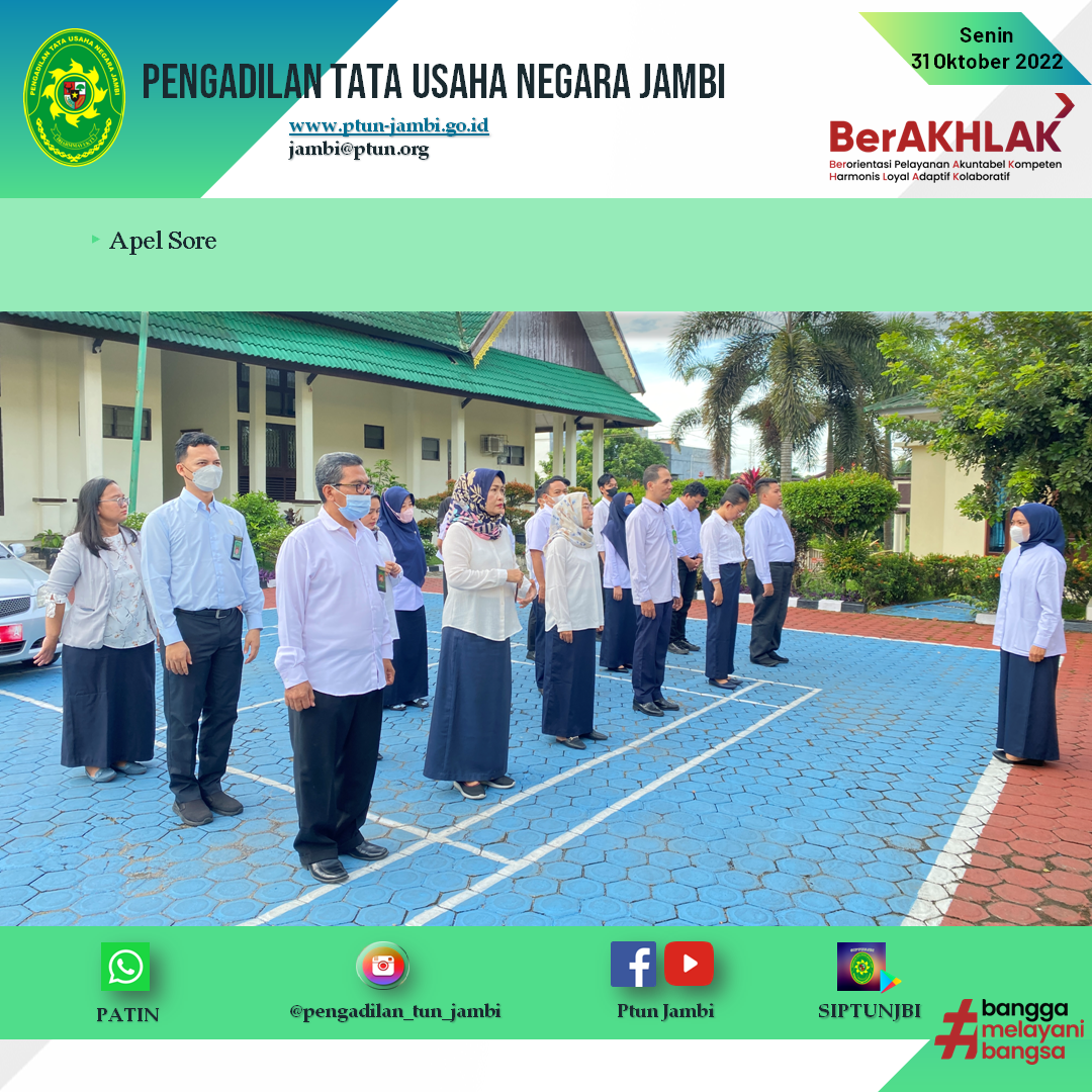 Apel Sore PTUN Jambi 31 Oktober 2022