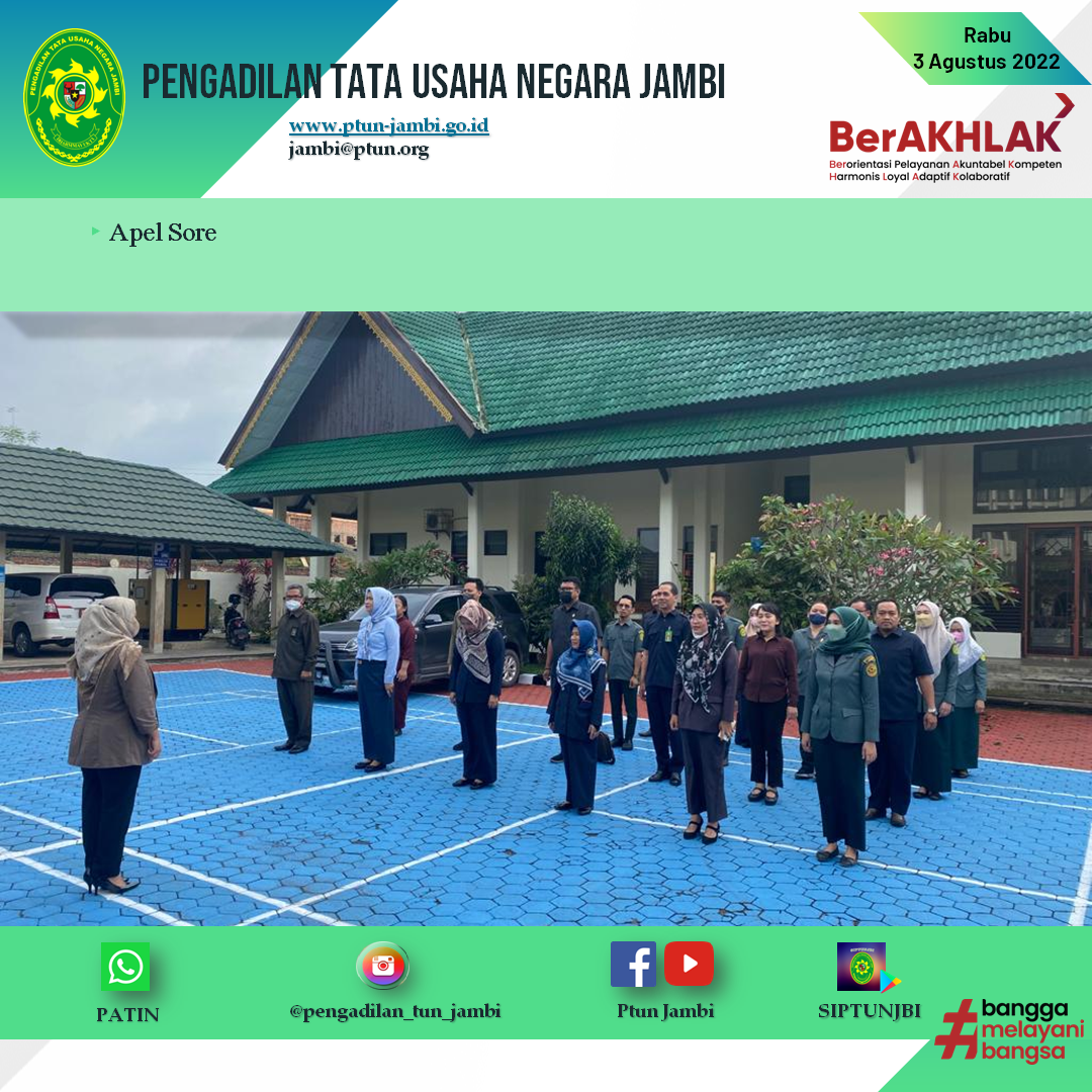 Apel Sore PTUN Jambi 3 Agustus 2022