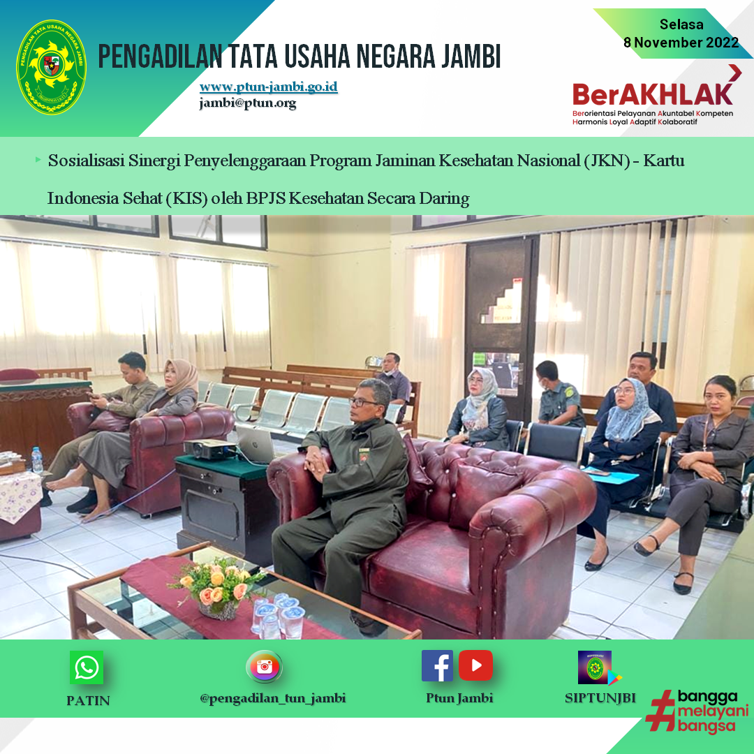 Sosialisasi Sinergi Penyelenggaraan Program Jaminan Kesehatan Nasional (JKN) - Kartu Indonesia Sehat (KIS) oleh BPJS Kesehatan secara daring